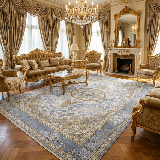 Covor Persan Lux, Bej/Blue, Living, Dormitor - COD 3006 Beige-BA