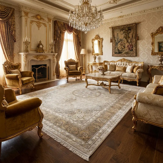 Covor Persan Lux, Gri/Maro/Bej, Living, Dormitor - COD 3006 Beige