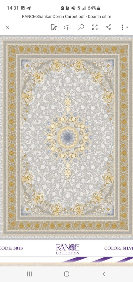 Covor Persan Lux, Bej/Silver, Living, Dormitor - COD 3013