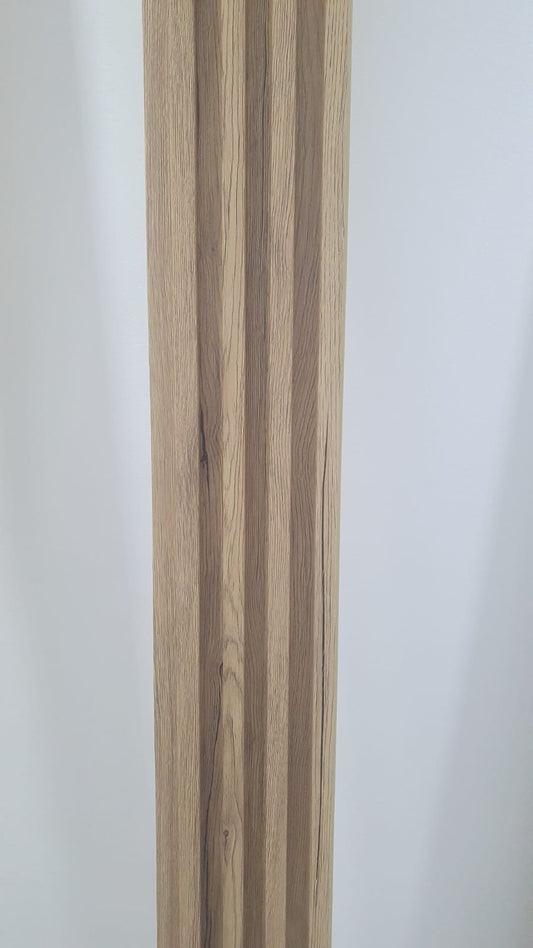 Riflaj Decorativ Bej inchis cu nervuri naturale pentru Exterior si Interior, WPC Compozit Durabil, 2.8m lungime