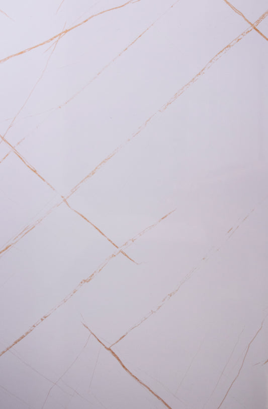 White And Fine Gold Shine Marble – Placa PVC Marmura Alb Cu Auriu