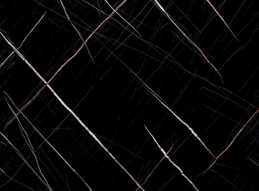 Placă PVC Aspect Marmură Neagră cu accent alb aramiu COD - 3006CH