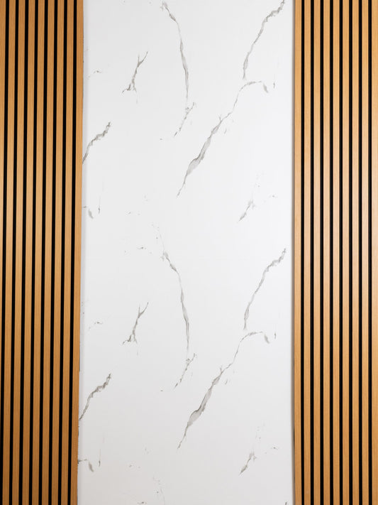 Placă PVC Efect Marmură Contrast Alb-Negru COD - 1446