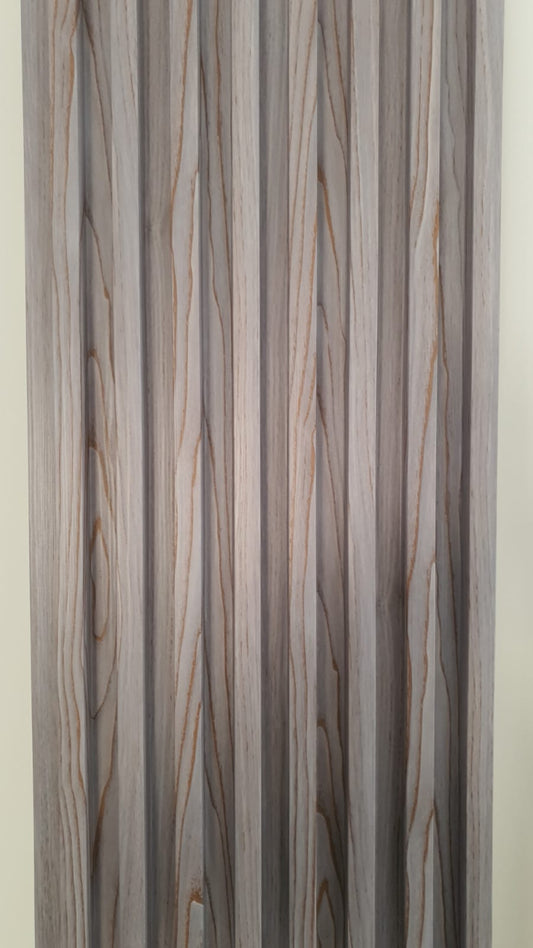 Riflaj Decorativ Gri cu nervuri naturale pentru Exterior si Interior, WPC Compozit Durabil, 2.8m lungime