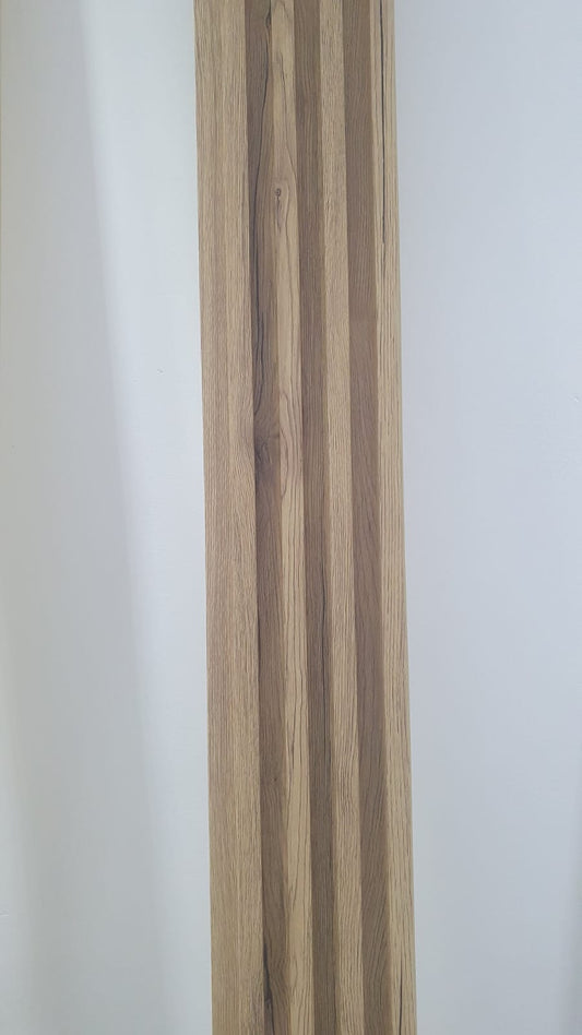 Riflaj Decorativ Bej inchis cu nervuri naturale pentru Exterior si Interior, WPC Compozit Durabil, 2.8m lungime