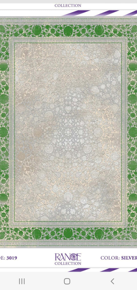 Covor Persan Lux, Bej/Silver/Verde, Living, Dormitor - COD 3019