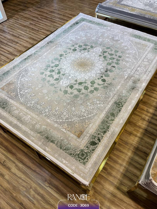 Covor Persan Lux, Bej/Verde, Living, Dormitor - COD 3069