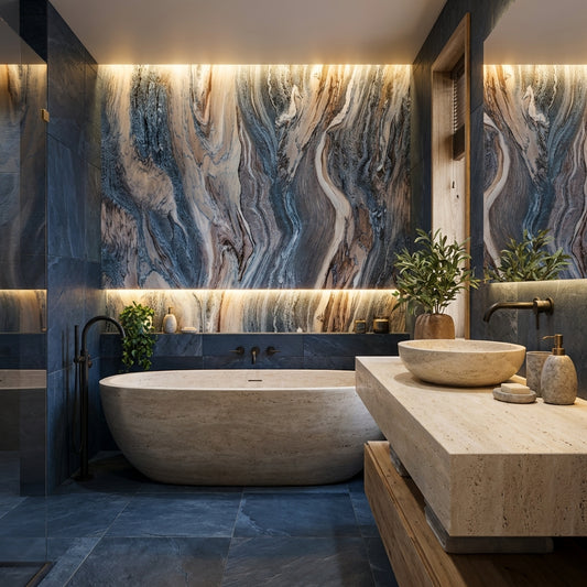 Blue Fever Shine Marble – Placa PVC Marmura Accente Albastre  - COD 3023