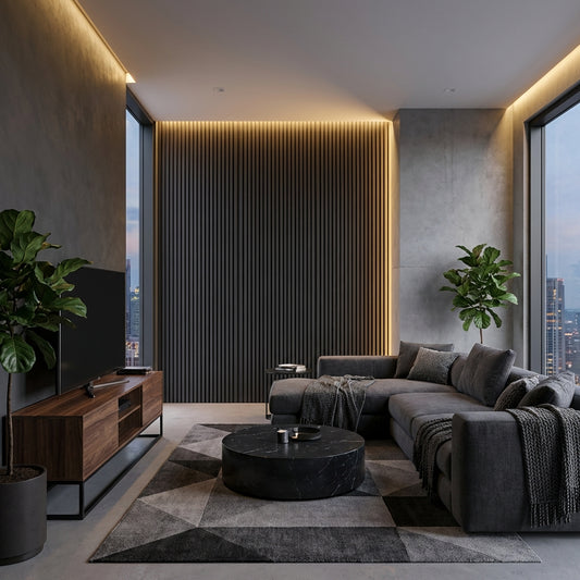 Riflaj Decorativ tip Panou Negru Metalizat - COD 8028