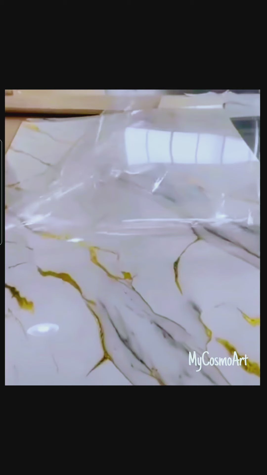 Placa PVC Marmura Alb cu Insertii Aurii COD 3050